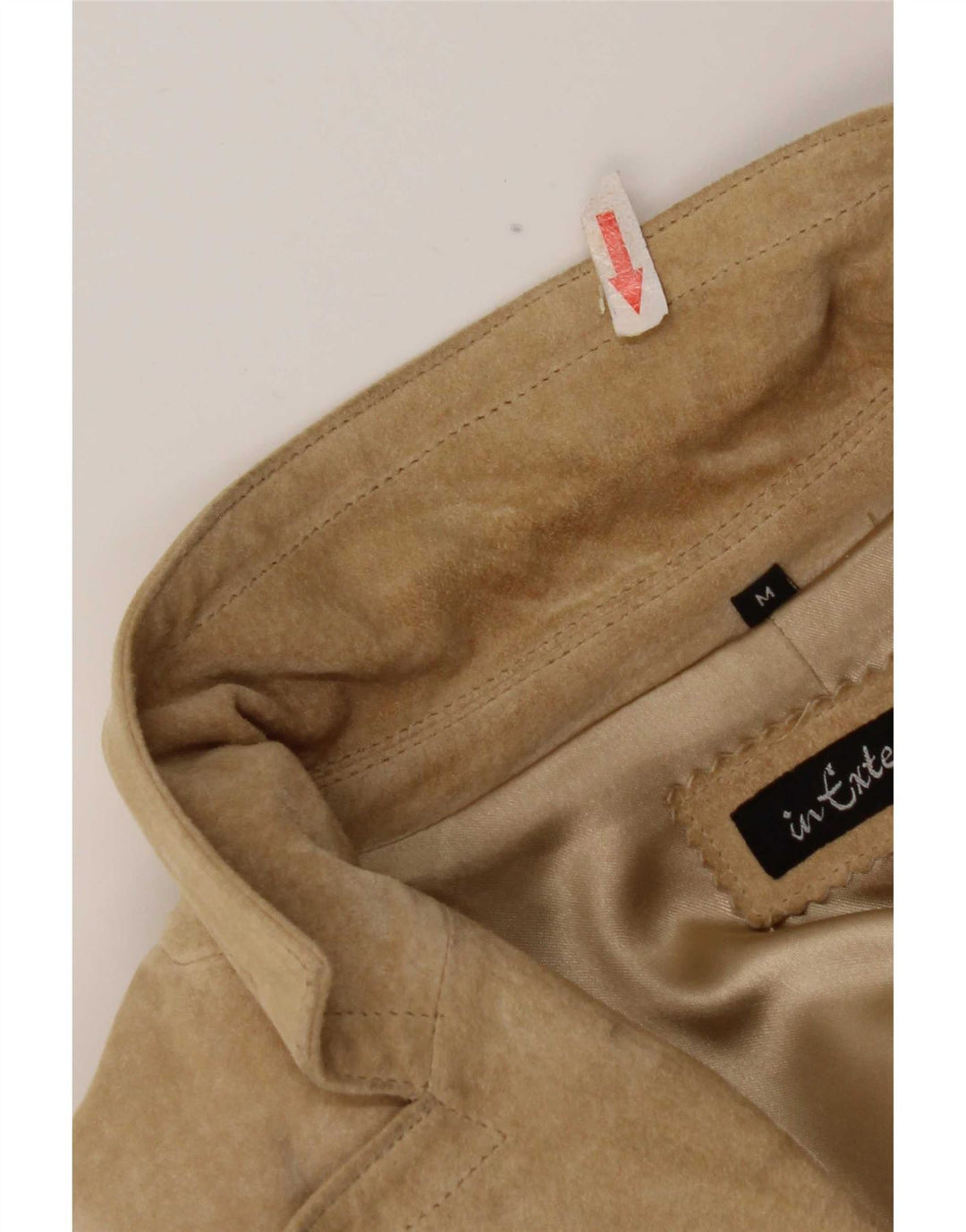 In Extenso Veste blazer en daim à 2 boutons pour femme UK 14 Cuir beige moyen