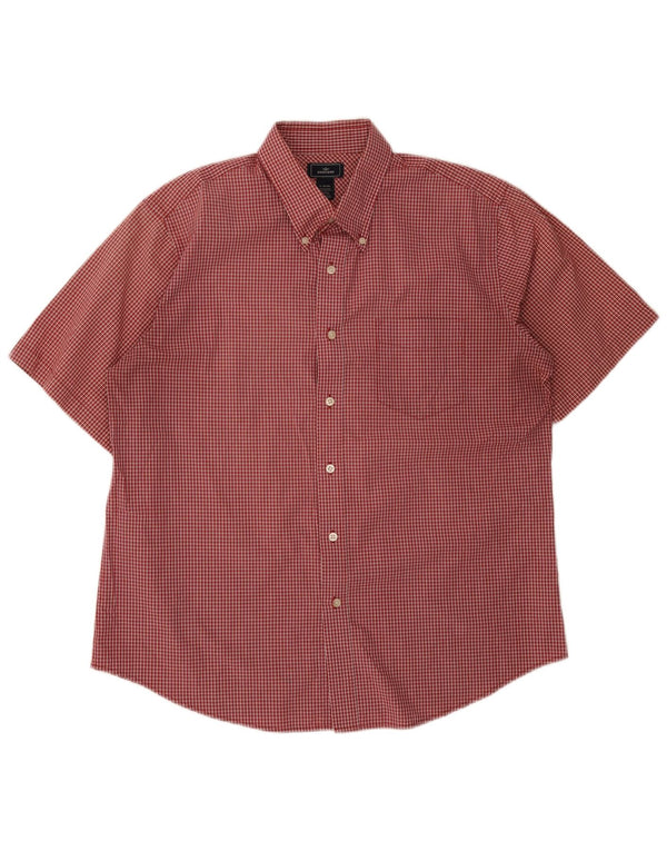 Dockers Chemise à manches courtes pour hommes, coupe régulière, taille 16 1/2, grand coton rouge