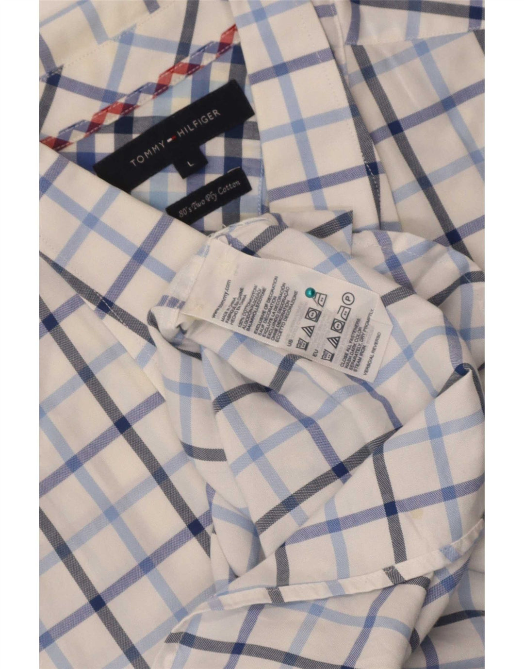 Tommy Hilfiger Chemise à manches courtes pour homme en coton à carreaux blancs