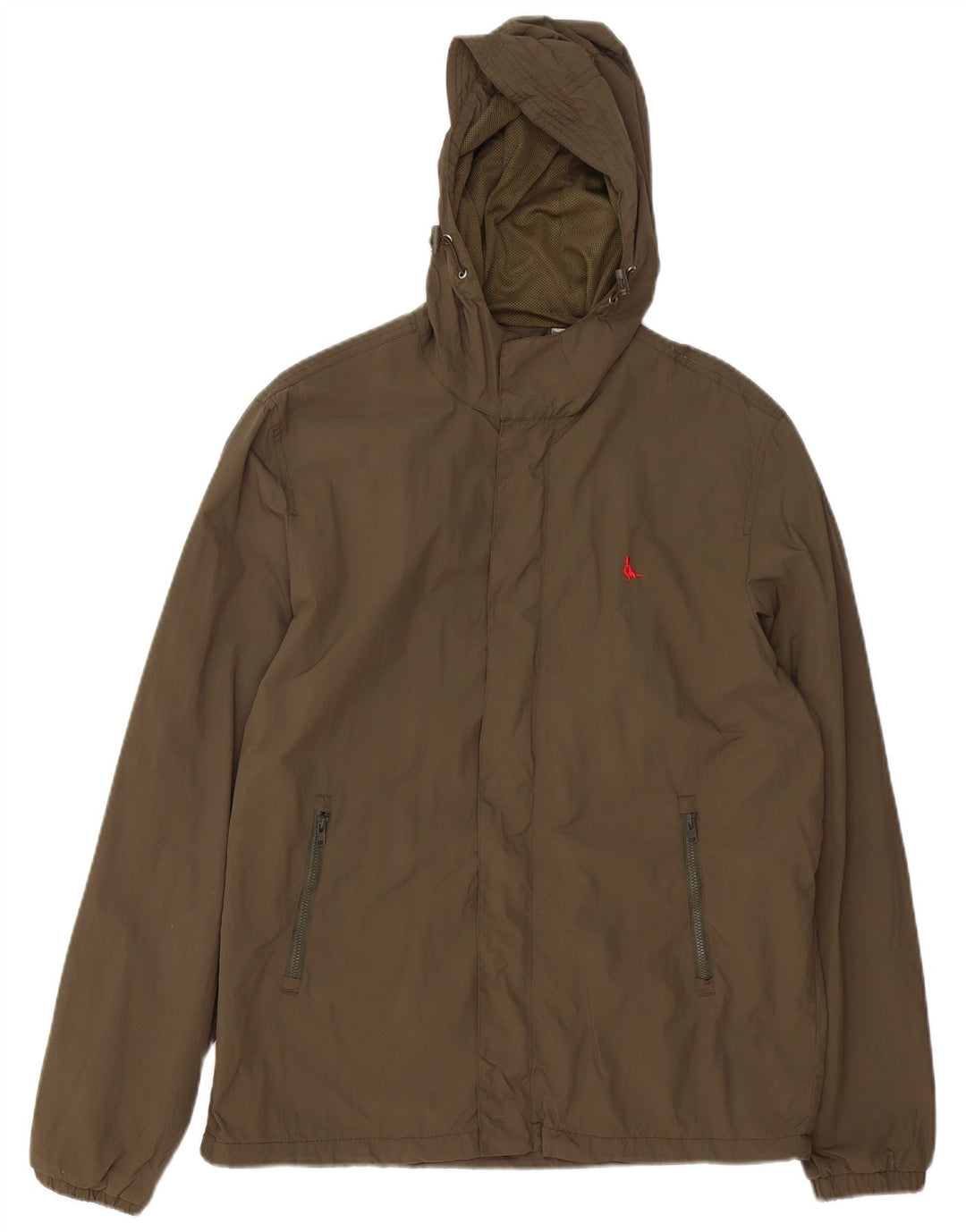 JACK WILLS Veste de pluie à capuche pour homme UK 40 Large Kaki Nylon