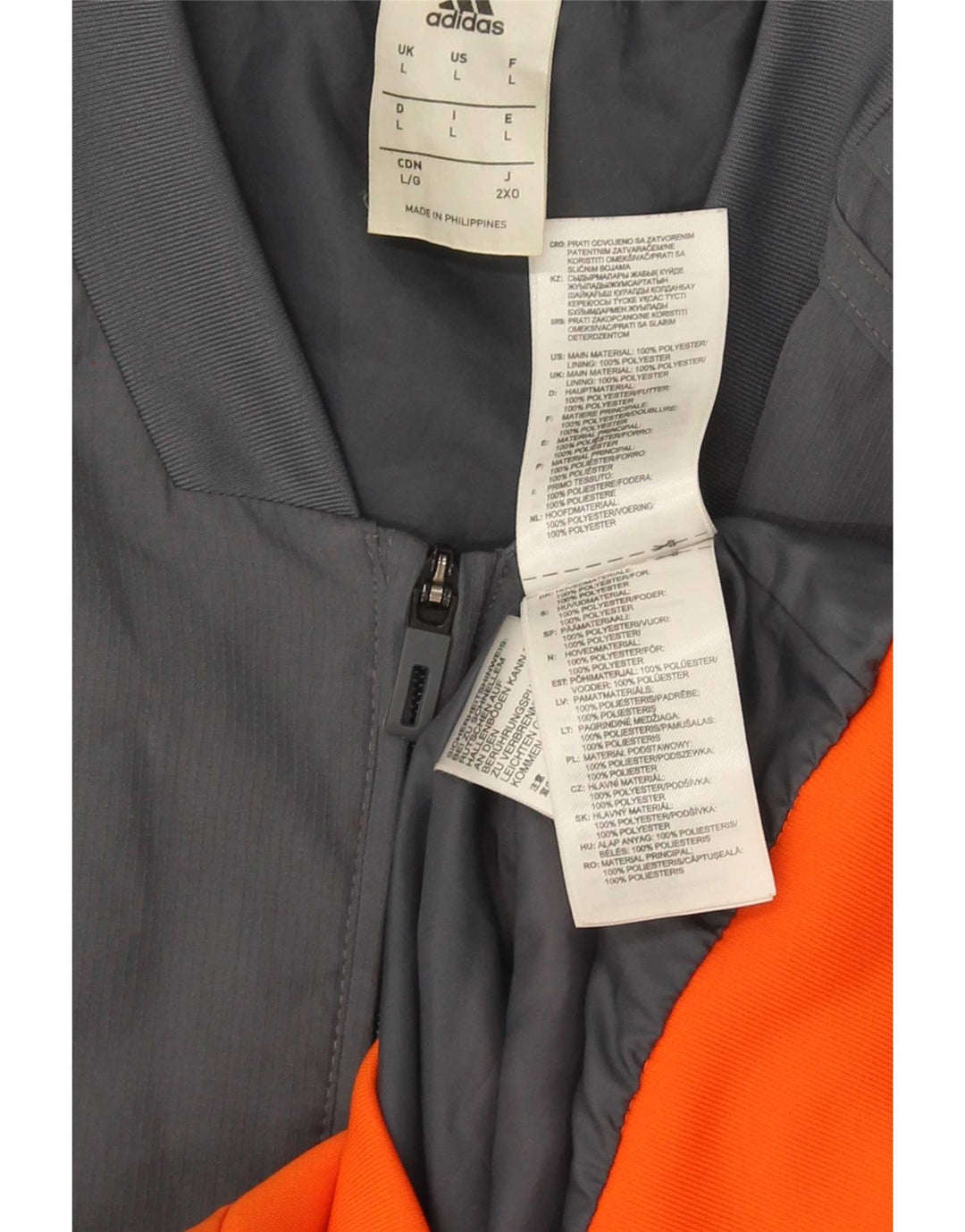 Adidas Veste Bomber Homme UK 40 Large Gris Colorblock Polyester