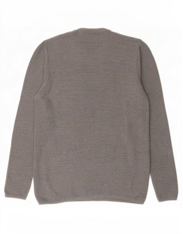 Zara Pull à col rond pour homme Large Gris Viscose