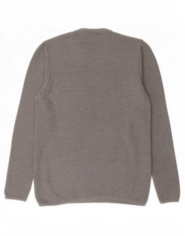 Zara Pull à col rond pour homme Large Gris Viscose