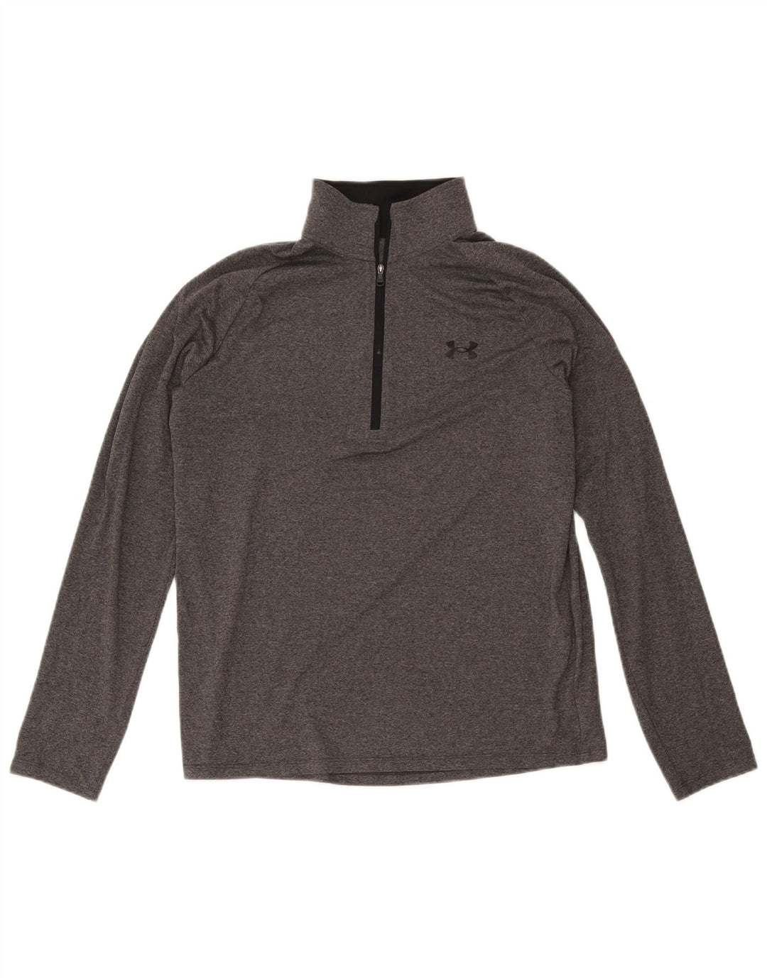 Under Armour Haut Zip Neck Manches Longues Homme Gris Moyen Polyester