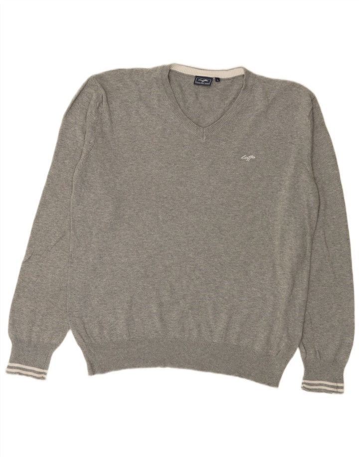 Lotto Pull col V pour homme en coton gris Taille L