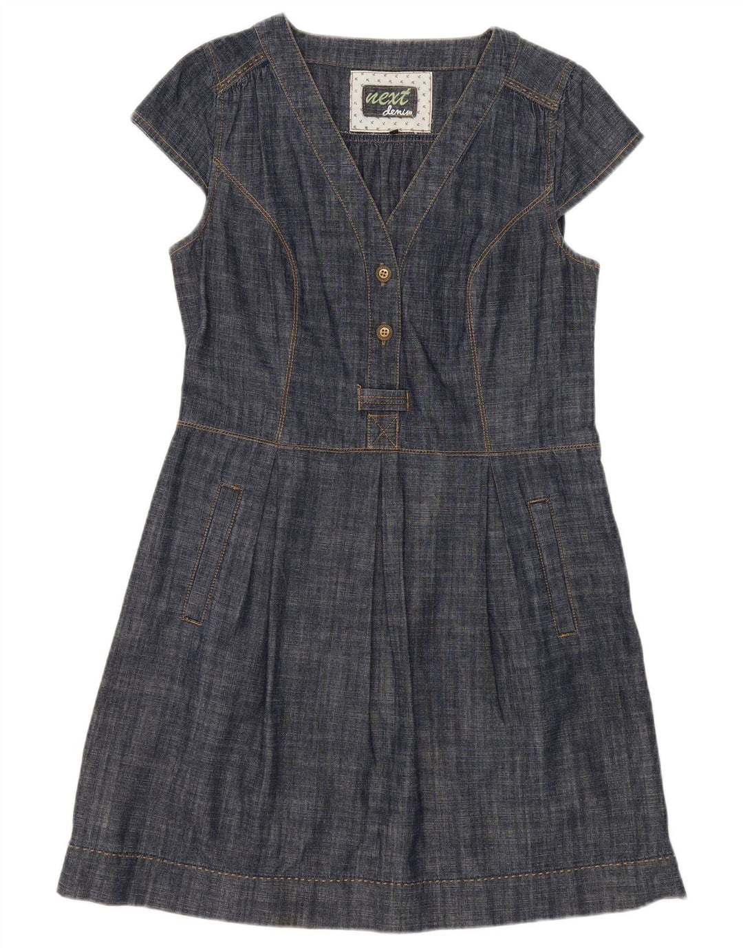 Next Robe trapèze pour femme UK 44 en coton bleu marine moyen