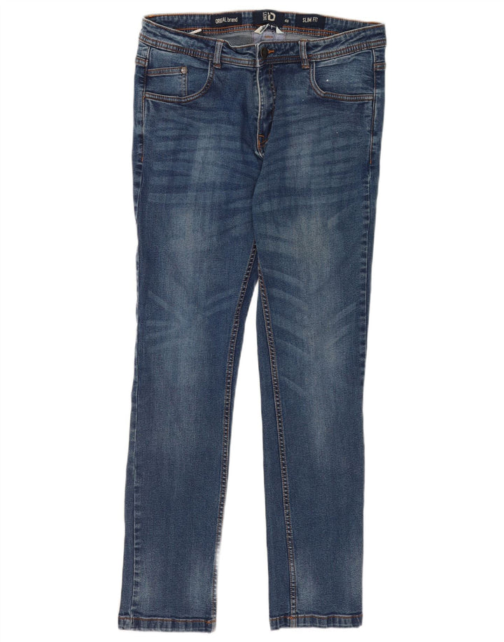 Dack's Jean Slim Homme IT 48 Medium W32 L30 Bleu Coton