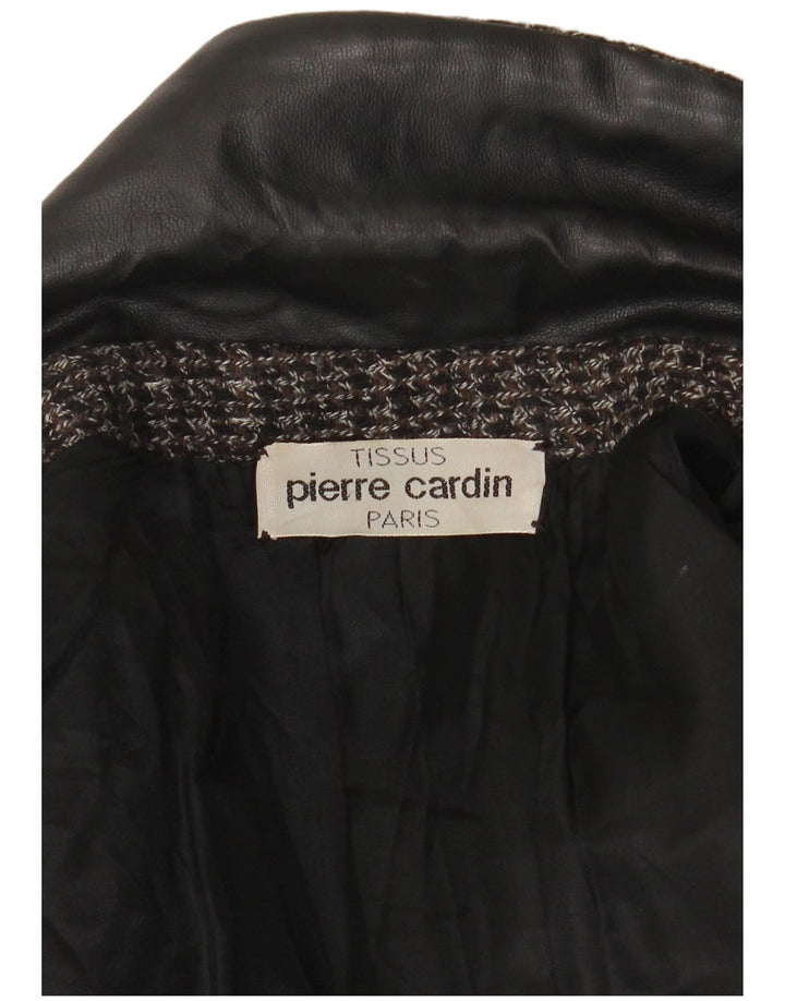 Pierre Cardin Manteau Femme UK 10 Petit Noir Moucheté
