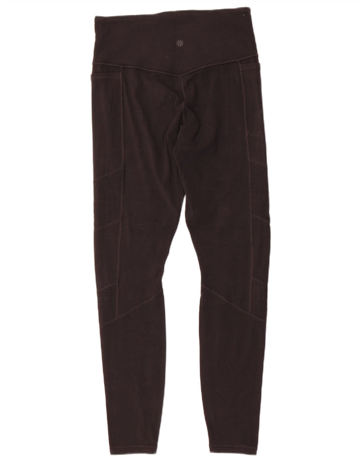 ATHLETA Leggings Femme UK 10 Petit Nylon Noir