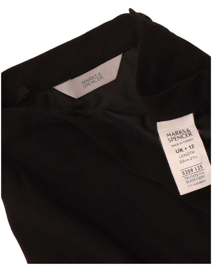 Marks & Spencer Jupe crayon pour femme UK 12 Medium W28 Noir Polyester