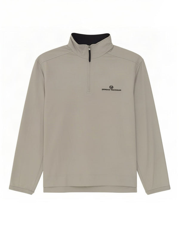 Sergio Tacchini Haut de survêtement à col zippé pour hommes, grand gris