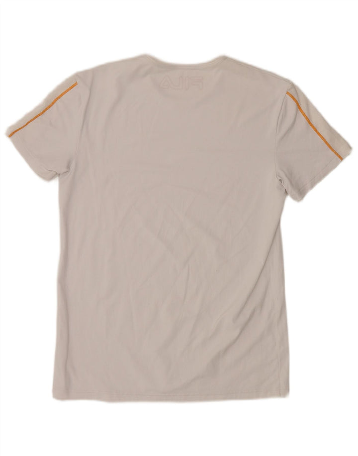 FILA T-Shirt Femme Top UK 10 Small Blanc Viscose