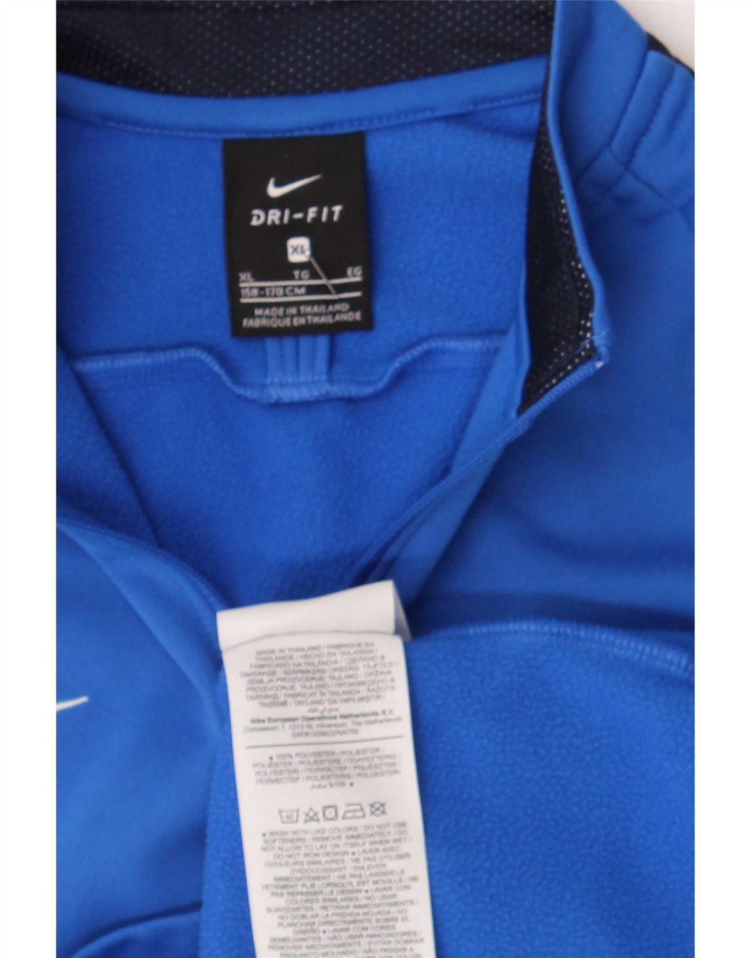 Nike Haut de survêtement à col zippé pour garçon 13-14 ans XL Bleu Colorblock