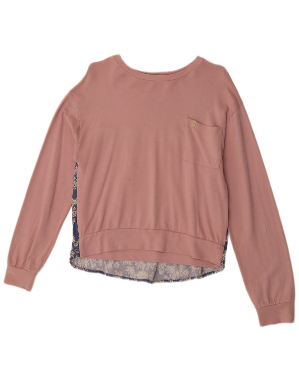 Benetton Sweat-Shirt Fille 13-14 Ans 3XL Rose Floral Coton