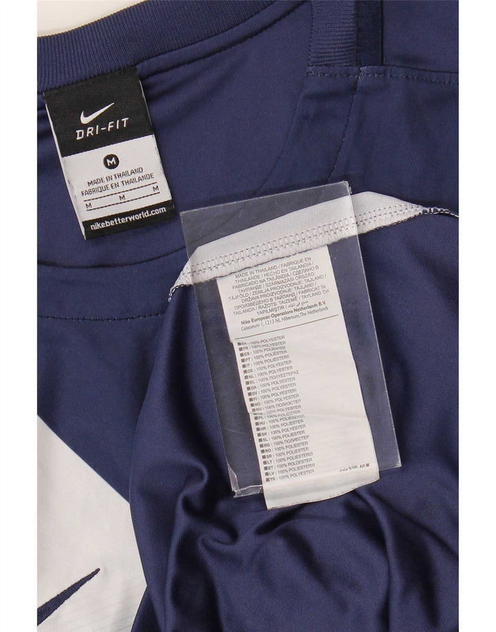 Nike Homme Dri Fit Graphic T-Shirt Top Bleu Marine Colorblock