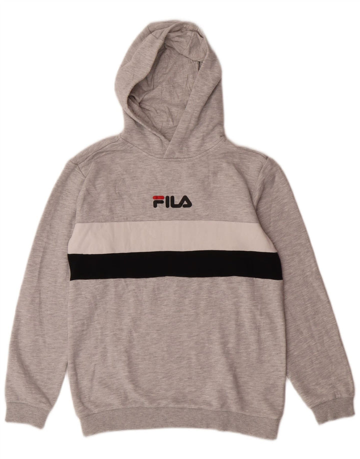 Fila Pull à capuche graphique garçon 11-12 ans Gris Coton