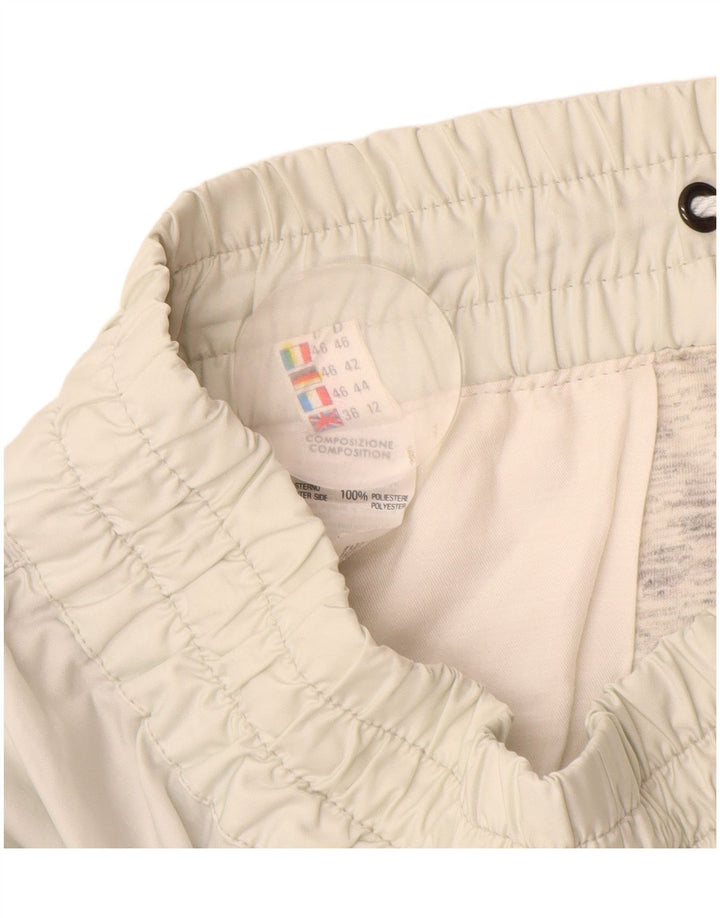 Pantalon coupe-vent femme vintage UK 12 Medium Off White Polyester