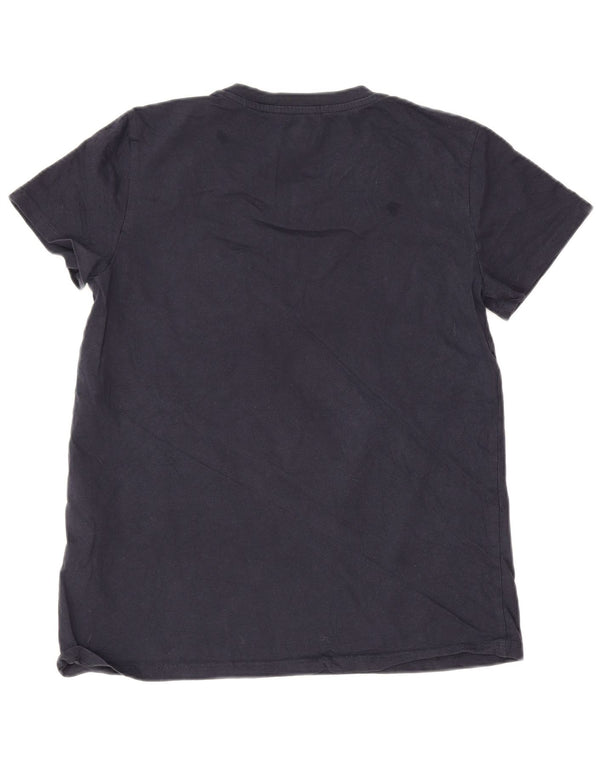 Levi's Femme Graphic T-Shirt Top UK 10 Small Bleu Marine Floral Coton