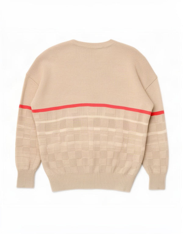 Sportful Cardigan Homme Pull IT 48 Petit Coton Rayé Beige