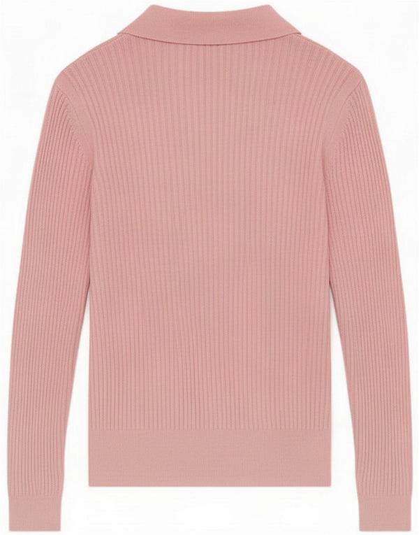 Marks & Spencer Polo à manches longues pour femme UK 14 Large Rose Viscose