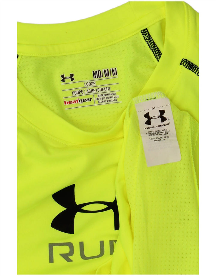 UNDER ARMOUR T-Shirt Heat Gear Graphic Homme Vert Moyen Polyester