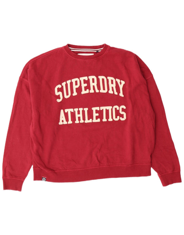 SUPERDRY Sweat-shirt graphique surdimensionné pour femme UK 12 Bordeaux moyen