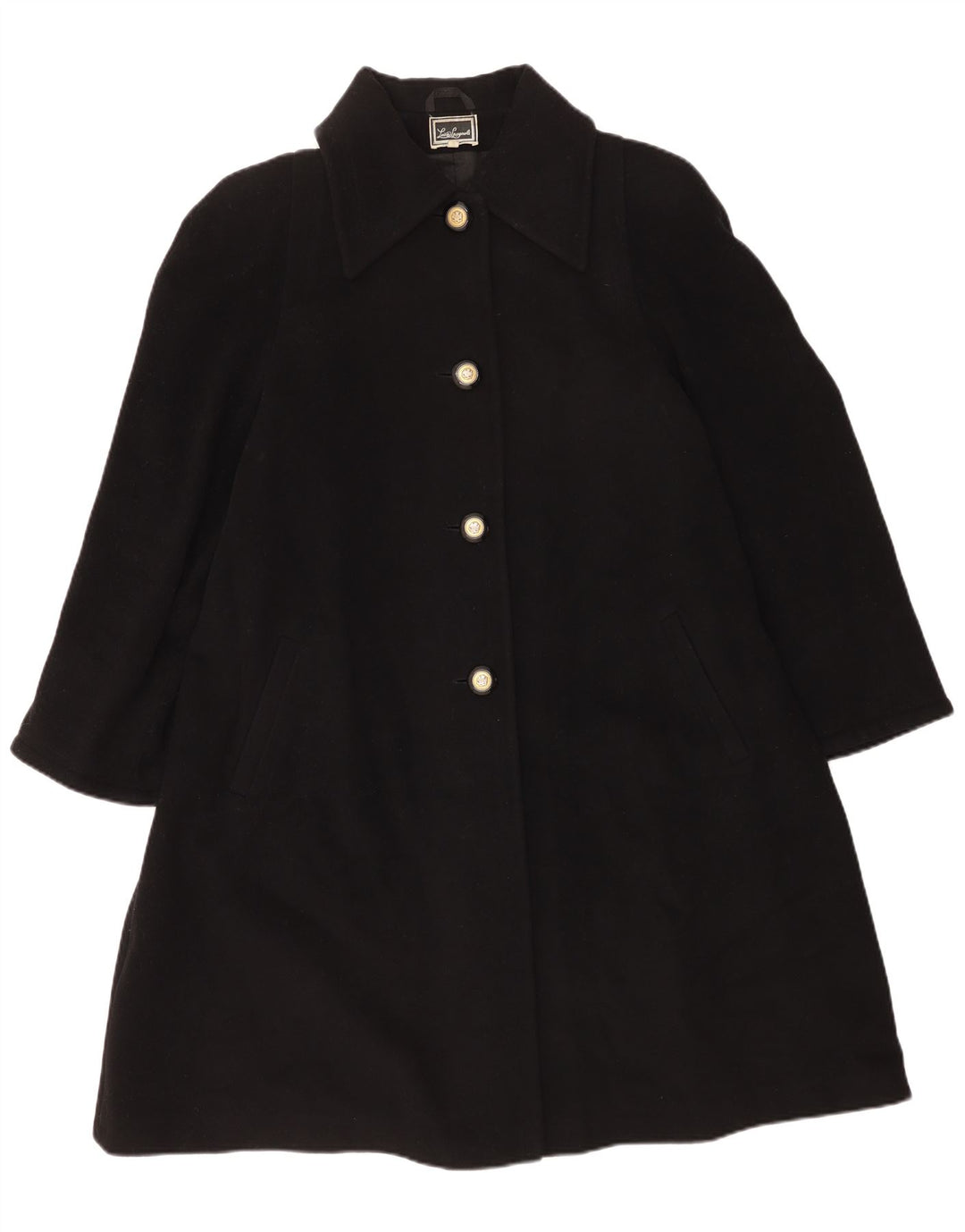 Luisa Spagnoli Manteau pour femme UK 14 Laine vierge noire moyenne