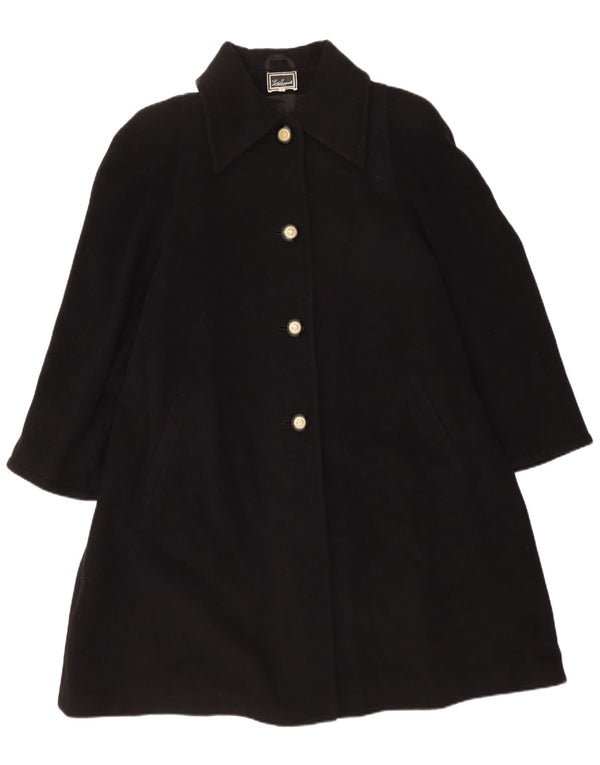 Luisa Spagnoli Manteau pour femme UK 14 Laine vierge noire moyenne