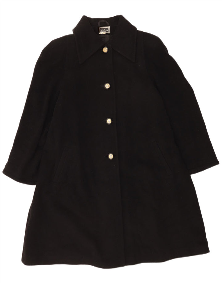 Luisa Spagnoli Manteau pour femme UK 14 Laine vierge noire moyenne