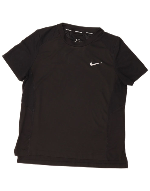 Nike T-shirt Dri Fit pour femme UK 14 Noir moyen Polyester Sports