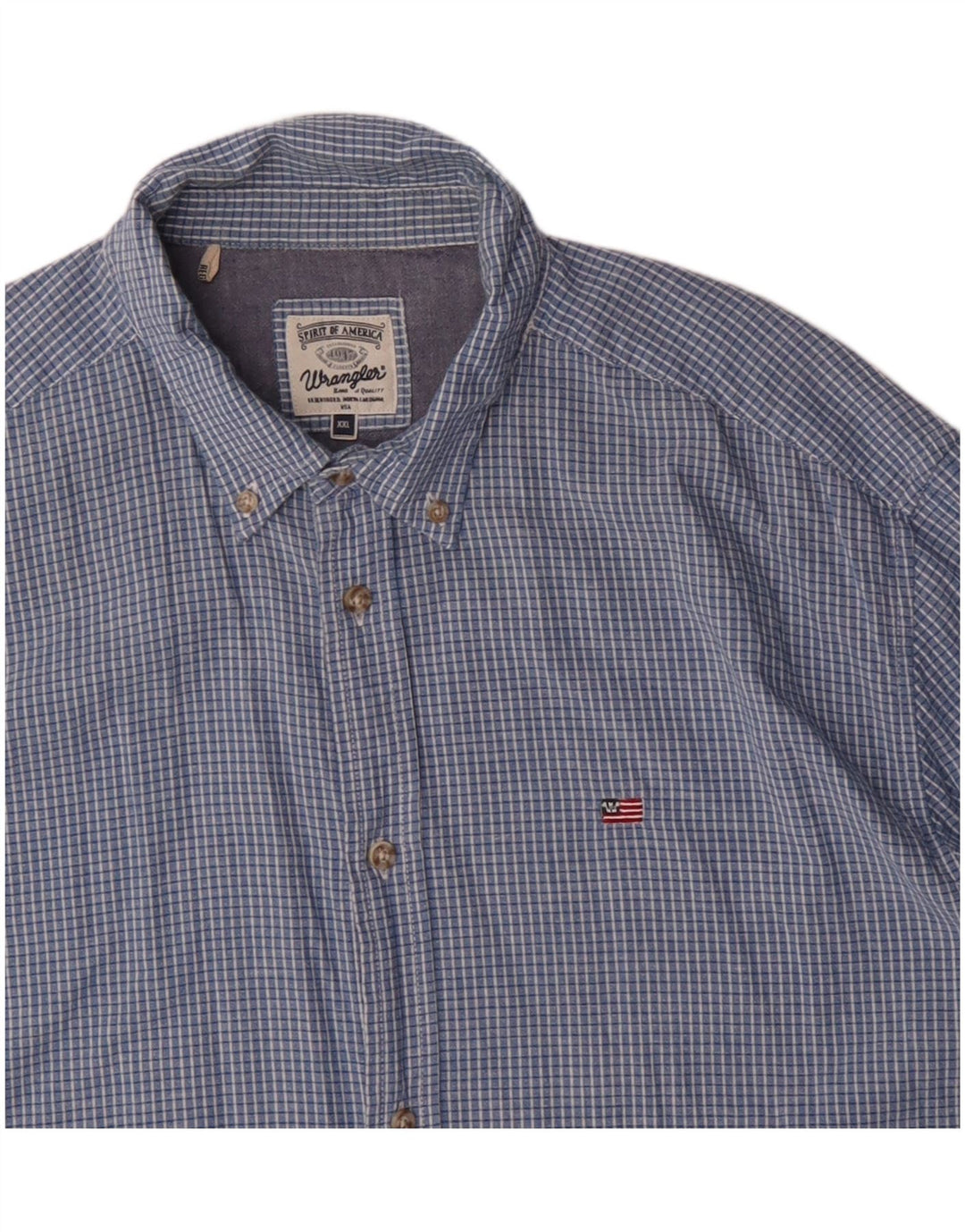 Wrangler Chemise Homme 2XL Bleu Carreaux Coton