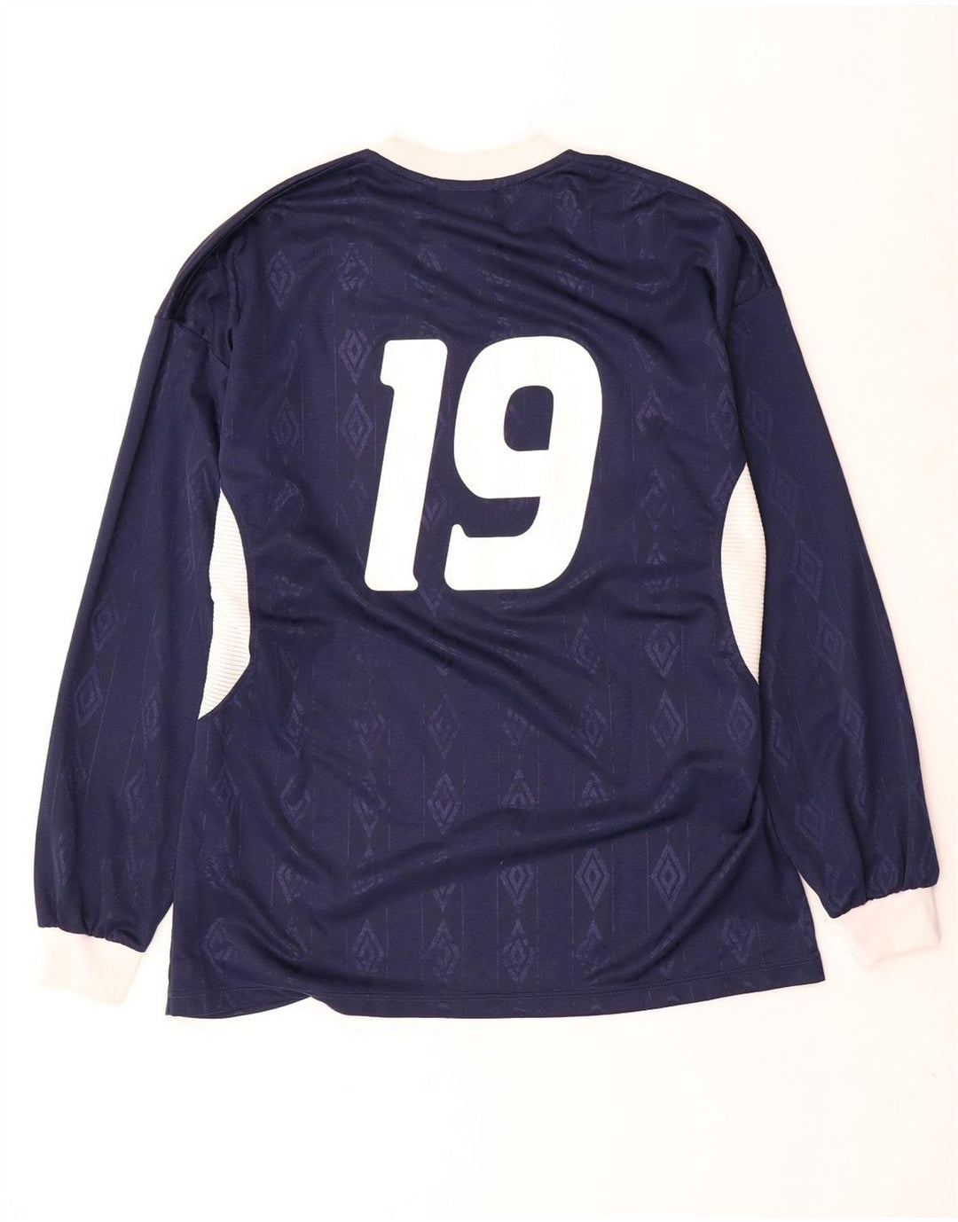 Umbro Homme Graphique Top Manches Longues XL Bleu Marine Géométrique Polyester