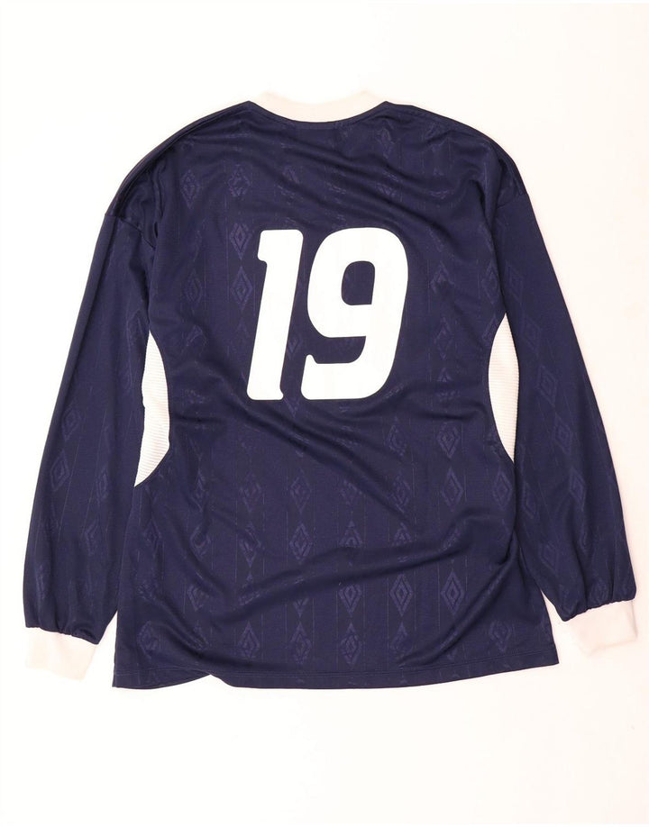 Umbro Homme Graphique Top Manches Longues XL Bleu Marine Géométrique Polyester