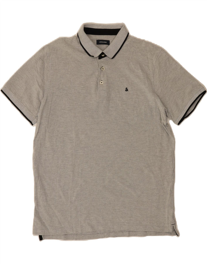 JACK & JONES Mens Polo Shirt 2XL Grey Cotton Vintage Jack & Jones and Second-Hand Jack & Jones from Messina Hembry 