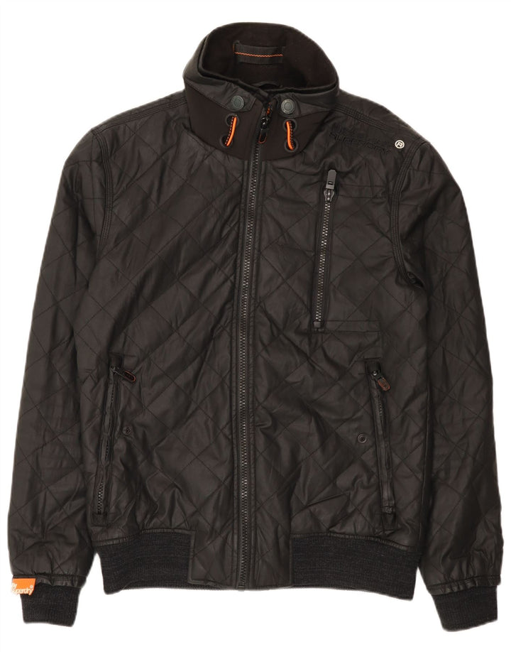 Superdry Veste bomber matelassée pour homme UK 40 Large Noir Nylon