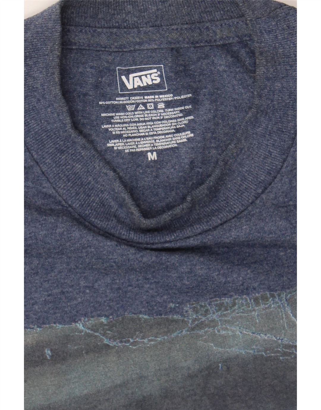 VANS Mens Graphic T-Shirt Top Medium Navy Blue Cotton Vintage Vans and Second-Hand Vans from Messina Hembry 