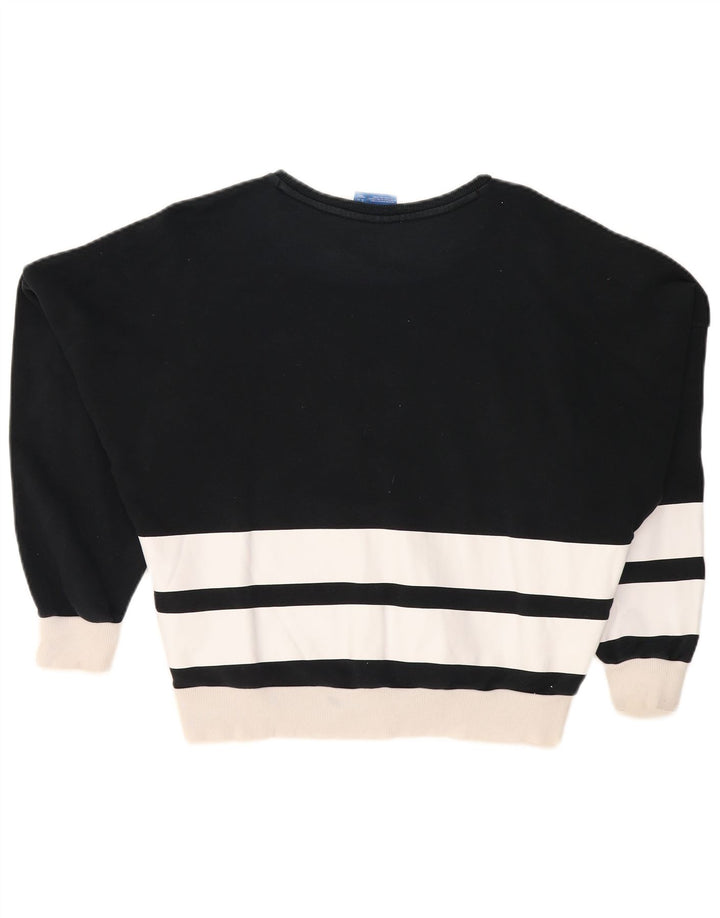 ADIDAS Sweat-shirt surdimensionné graphique pour femme UK 6 XS Noir rayé