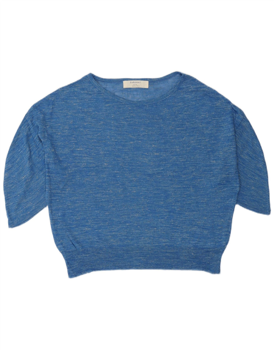 ZARA Pull ample à col bateau pour femme UK 14 Bleu moyen