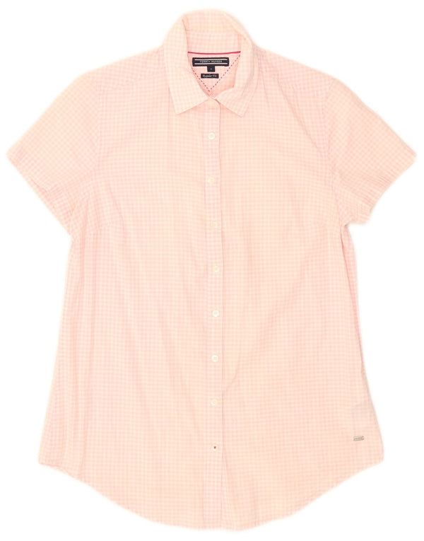Tommy Hilfiger Chemise à manches courtes pour femme US 4 Petit vichy rose