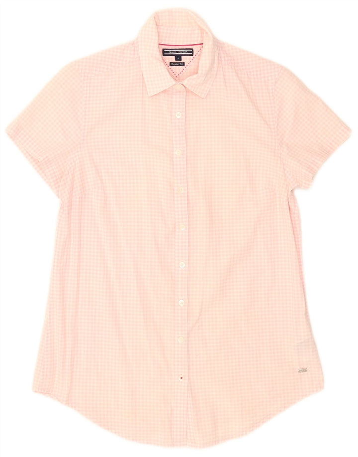 Tommy Hilfiger Chemise à manches courtes pour femme US 4 Petit vichy rose
