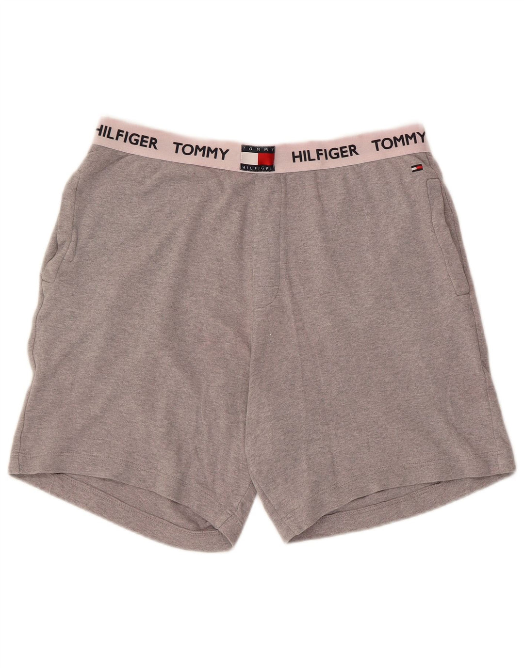 Tommy Hilfiger Short de Sport Graphique Homme Gris Moyen Coton