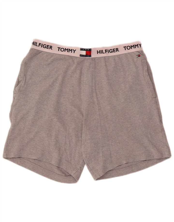 Tommy Hilfiger Short de Sport Graphique Homme Gris Moyen Coton