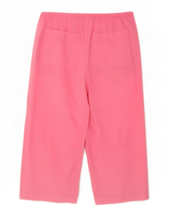 Marks & Spencer Pantalon capri à jambe large pour femme UK 16 Large W34 L20 Rose