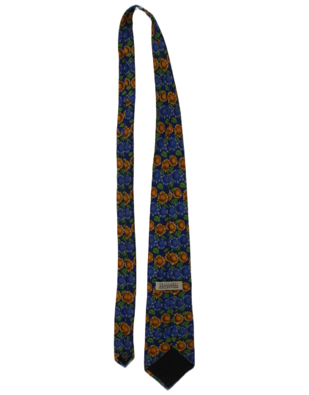 Trussardi Cravate Graphique Taille Unique Bleu Soie Florale Homme