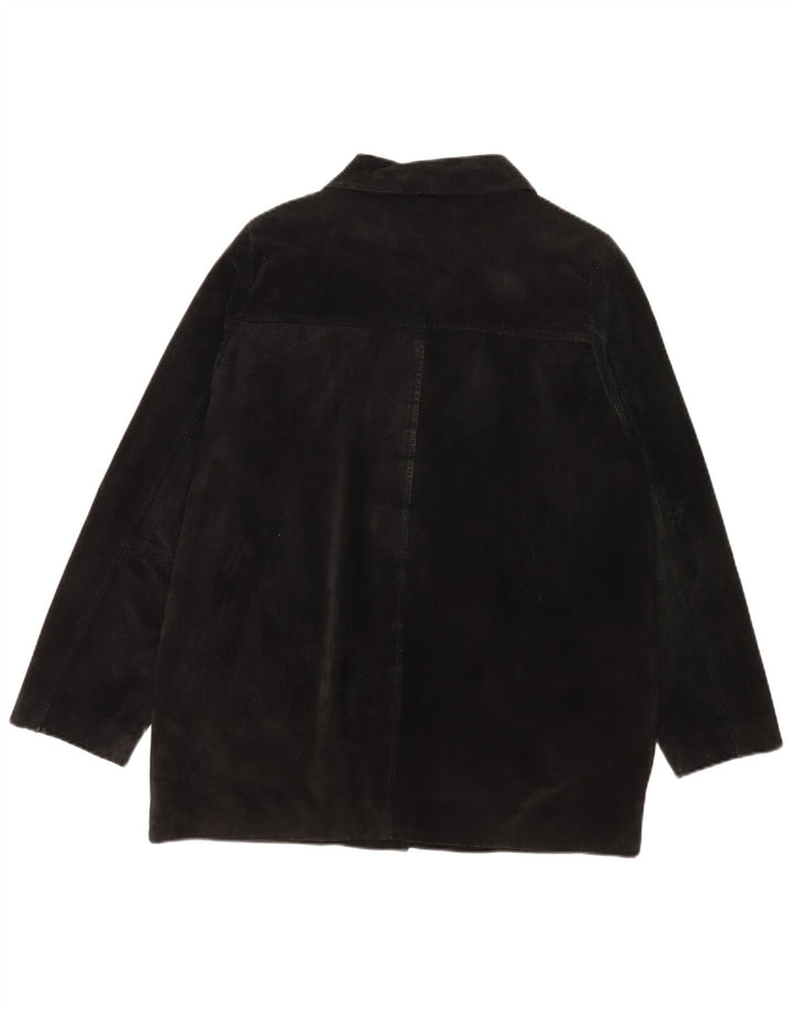 veste en daim femme vintage UK 18 XL cuir noir