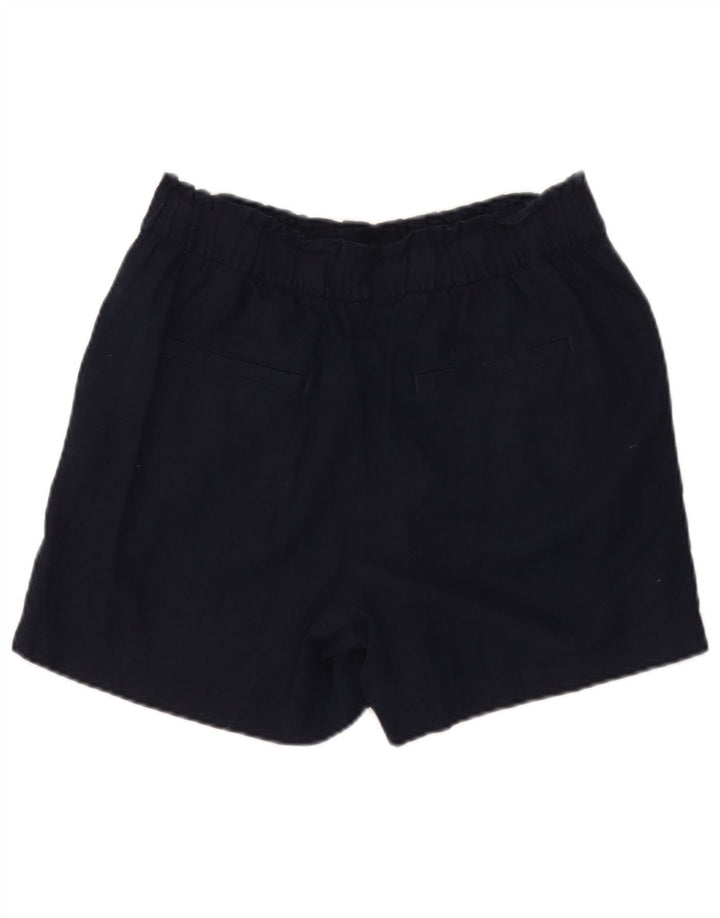 Marks & Spencer Short décontracté pour femme UK 12 Medium W32 Bleu marine Lin