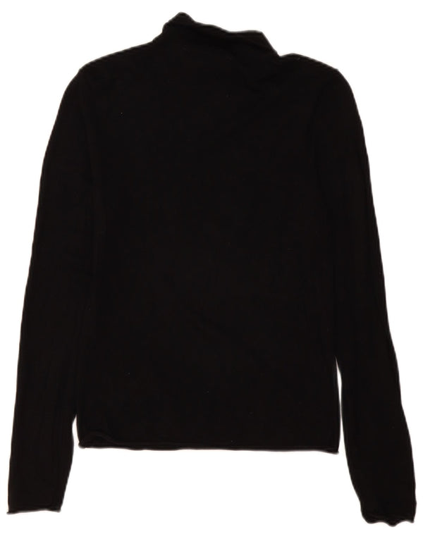Zara Pull col roulé pour femme UK 12 Medium Noir Viscose