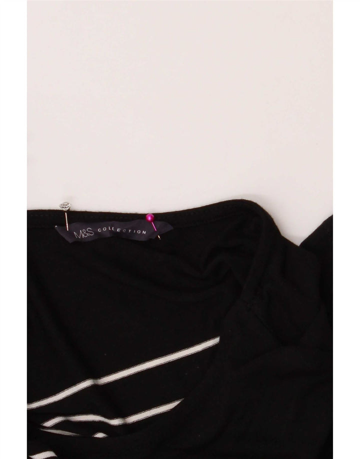 Marks & Spencer Robe fourreau pour femme UK 14 Medium Noir Rayé