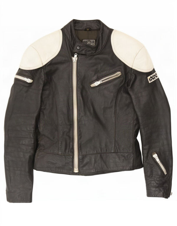IXS Veste de course en cuir pour homme EU 50 Noir moyen colour block