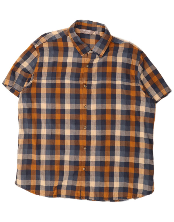 Mountain Warehouse Chemise à manches courtes pour homme en coton à carreaux multicolore 3XL